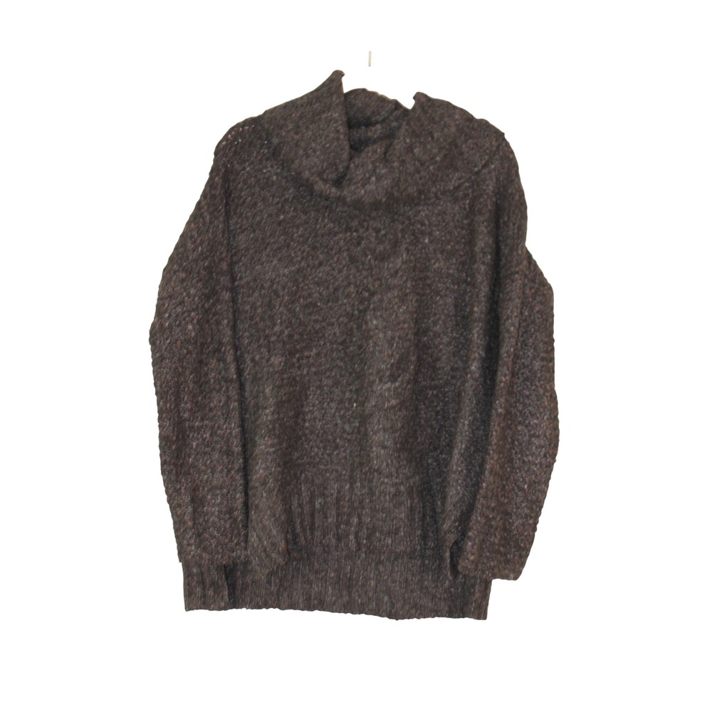 Joe Fresh Cabincore Gorpcore Gray Marled Chunky Knit Cowl Neck Sweater M